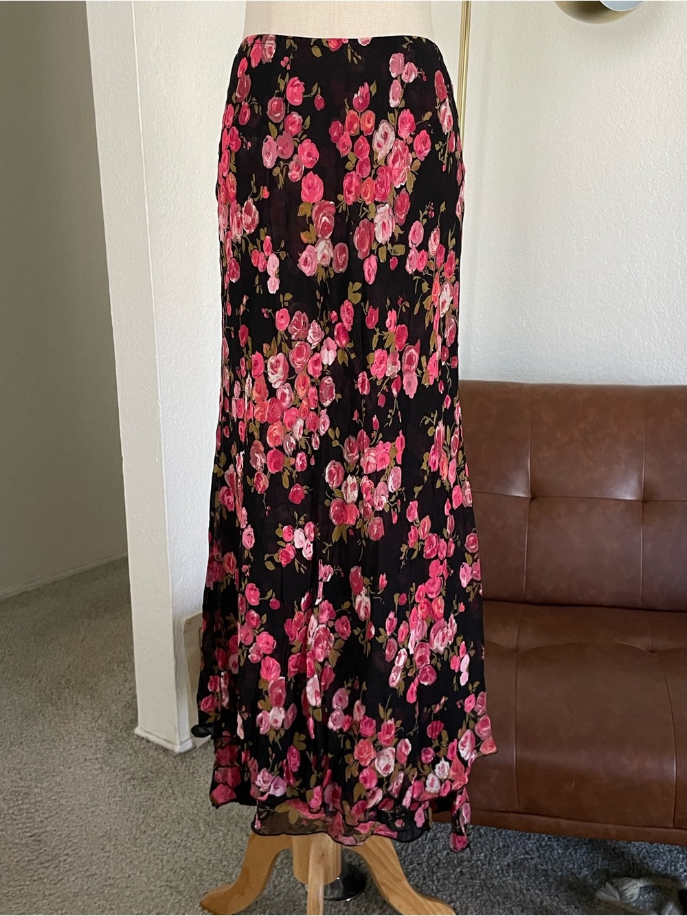 Vintage 1990s Nooshin Femme Boho Romantic Floral Skirt